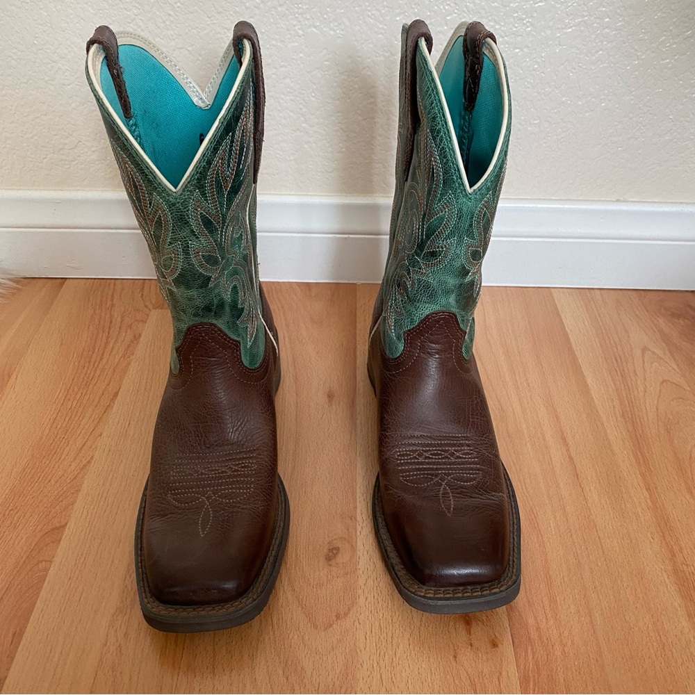 Ariat Cattle Drive Western Boot Dark Cottage - Picture 4 of 12
